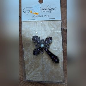 Cross Candle Pin Faux Pearls For Pillar Candle Stonebriar 3”